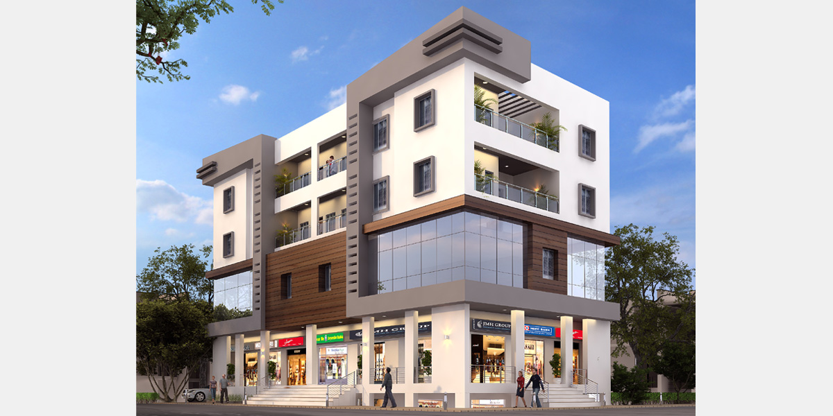 Ganesh Plaza - 3 floors of commercial space at prime location and 2 floors of lavish and spacious residential apartments